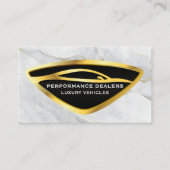 Gouden Auto | Marmeren Achtergrond Visitekaartje (Voorkant)