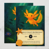 Gouden Axolotl in Moonlit Pond Verjaardag Kaart (Voorkant / Achterkant)