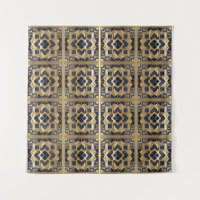 Gouden Azure Marokkaanse geometrische muur Art Pan