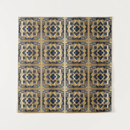 Gouden Azure Marokkaanse geometrische muur Art Pan Wandkleed