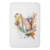 gouden azuurblauwe boomkikker badmat (Voorkant Verticaal)