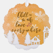 Gouden Baby 1e Kerstwarm Quote Aangepaste Foto Ornament Kaart (Achterkant)