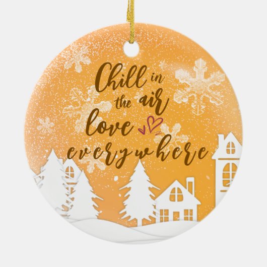 Gouden Baby 2e Kerstwarm Quote Foto Keramisch Ornament (Achterkant)