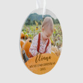 Gouden Baby 2e Kerstwarm Quote Foto Ornament (voorkant)