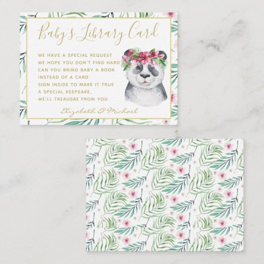 Gouden Baby Bibliotheek Boek Verzoek Panda Beer Bl Informatiekaartje (Voorkant / Achterkant)