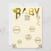 Gouden Baby Congrats & Sentimenten, Ballonnen, Lin Kaart (Voorkant)