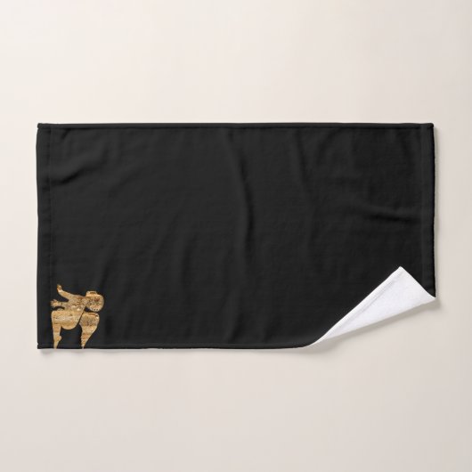 Gouden baby engel (zwart) bad handdoek (Handdoek)