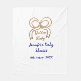 Gouden baby glitter boog koningsblauw baby shower fleece deken