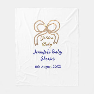 Gouden baby glitter boog koningsblauw baby shower fleece deken