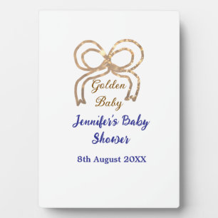 Gouden baby glitter boog koningsblauw baby shower fotoplaat