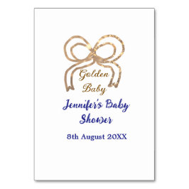 Gouden baby glitter boog koningsblauw baby shower kaart