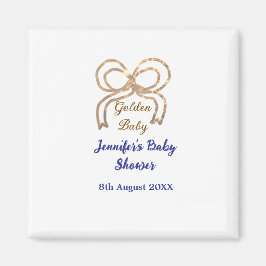 Gouden baby glitter boog koningsblauw baby shower magneet