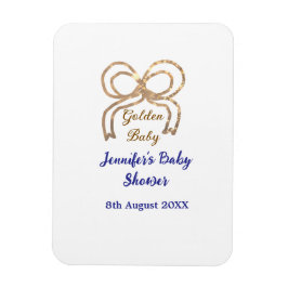 Gouden baby glitter boog koningsblauw baby shower magneet