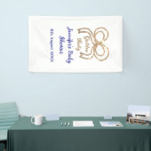 Gouden baby glitter boog koningsblauw baby shower spandoek (Beurs)