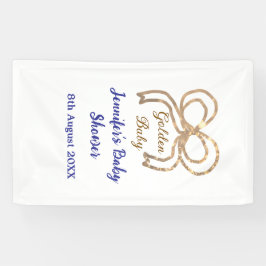 Gouden baby glitter boog koningsblauw baby shower spandoek