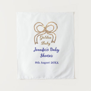 Gouden baby glitters lint koninklijk blauwe baby s wandkleed