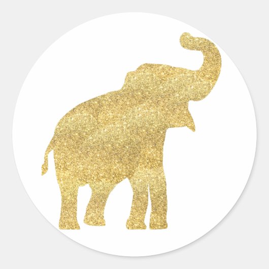 gouden baby-olifant ronde sticker (Voorkant)