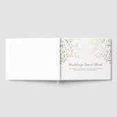 Gouden Baby's Breath Bloemen Wit Elegante Huwelijk Gastenboek (Volledig)