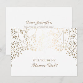 Gouden Baby's Breath Trouwbloem Meisje Uitnodiging