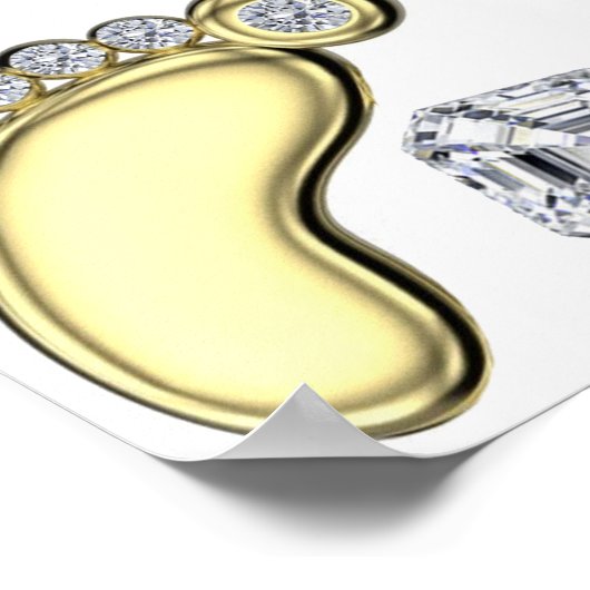 Gouden Babyvoet Poster (Hoek)