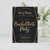 Gouden Bachelorette Party Uitnodigingen - Reissche (Staand voorkant)