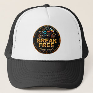 Gouden badge met Break Free Biker-logo Trucker Pet