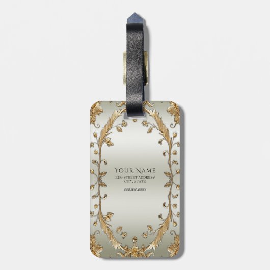 Gouden  Bagagelabel (Achterkant verticaal)