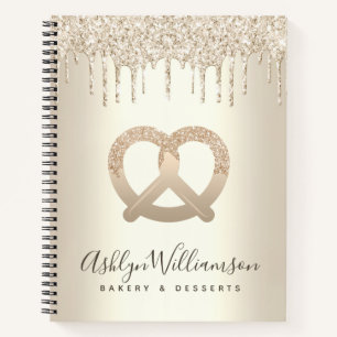 Gouden Bakkerij Catering Gebak Chef Glitter Drips Notitieboek