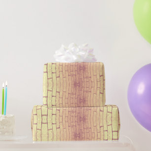 Gouden Bakstenen Muur – Symmetrisch Architecturaal Cadeaupapier