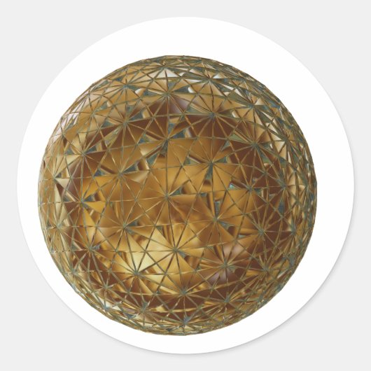 gouden bal ronde sticker (Voorkant)