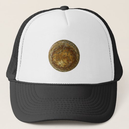 gouden bal trucker pet (Voorkant)