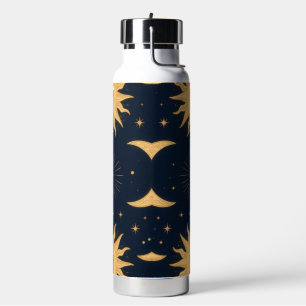 Gouden Balans, Zon & Maan Hemels Patroon Waterfles