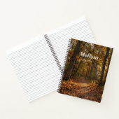 Gouden Baldakijn Herfstpad Aangepaste Naam Notitieboek (Binnen)