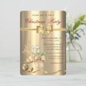 Gouden Ballen, Boog, Rendier Kerstfeest Kaart (Staand voorkant)