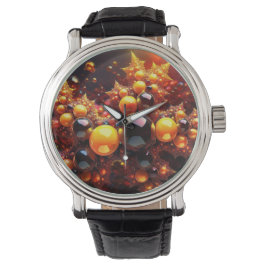 Gouden Ballen en Sterren Fractal Horloge