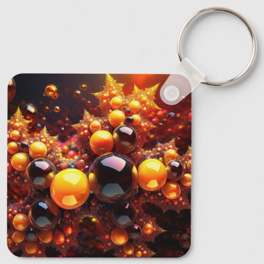 Gouden Ballen en Sterren Fractal Sleutelhanger (Achterkant)