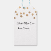 Gouden ballen glitter beste moeder ooit naam moede cadeaulabel (Voorkant)