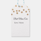Gouden ballen glitter beste moeder ooit naam moede cadeaulabel (Achterkant)