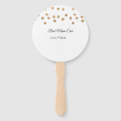 Gouden ballen glitter beste moeder ooit naam moede handwaaier (Achterkant)