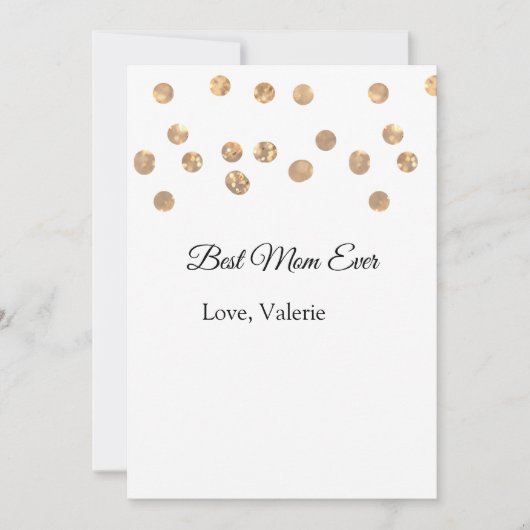 Gouden ballen glitter beste moeder ooit naam moede kaart (Voorkant)