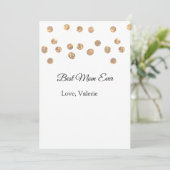 Gouden ballen glitter beste moeder ooit naam moede kaart (Staand voorkant)