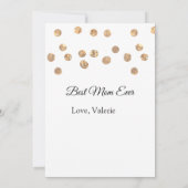 Gouden ballen glitter beste moeder ooit naam moede kaart (Achterkant)