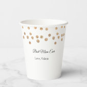 Gouden ballen glitter beste moeder ooit naam moede papieren bekers (Achterkant)