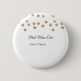 Gouden ballen glitter beste moeder ooit naam moede ronde button 5,7 cm