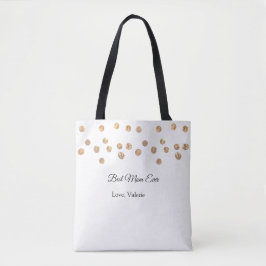 Gouden ballen glitter beste moeder ooit naam moede tote bag