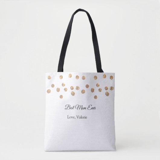 Gouden ballen glitter beste moeder ooit naam moede tote bag (Voorkant)