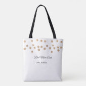 Gouden ballen glitter beste moeder ooit naam moede tote bag (Achterkant)