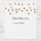 Gouden ballen glitter beste moeder ooit naam moede wijn etiket (Enkel label)