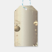 Gouden Ballen Sneeuwvlokken Sterren Cadeaulabel (Achterkant)