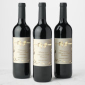 Gouden Ballen Snowflakes Sterren Boog Bedrijfsfees Wijn Etiket (Flessen)